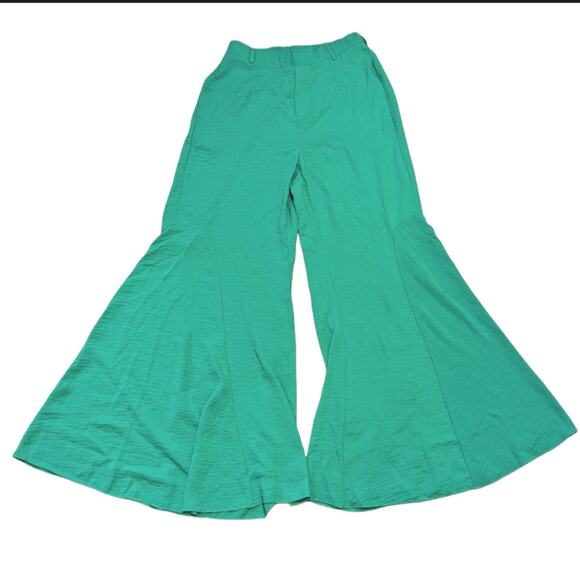 Halara High Rise Side Pocket Flowy Casual Linen-Feel Wide Leg Beach Flare Pants - Picture 2 of 5